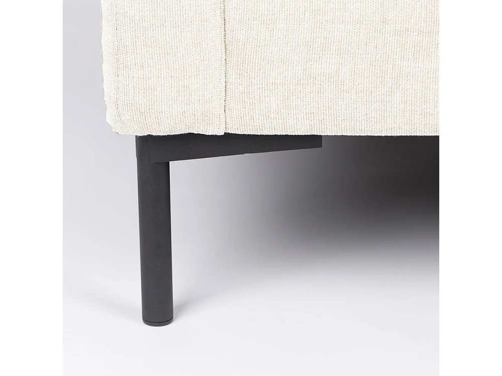 Summer - Canapé droit 5 places en tissu et pieds en métal - Écru