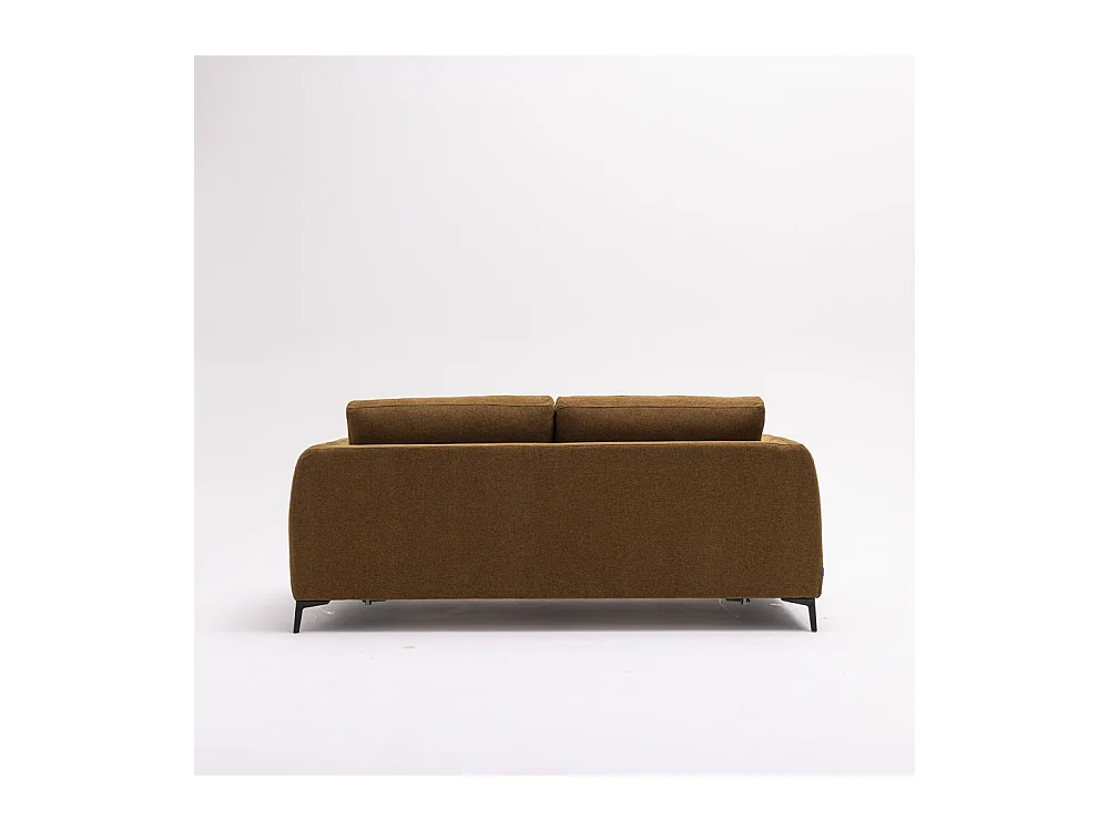 Kinna - Canapé droit 3 places en tissu et pieds en métal - Bronze