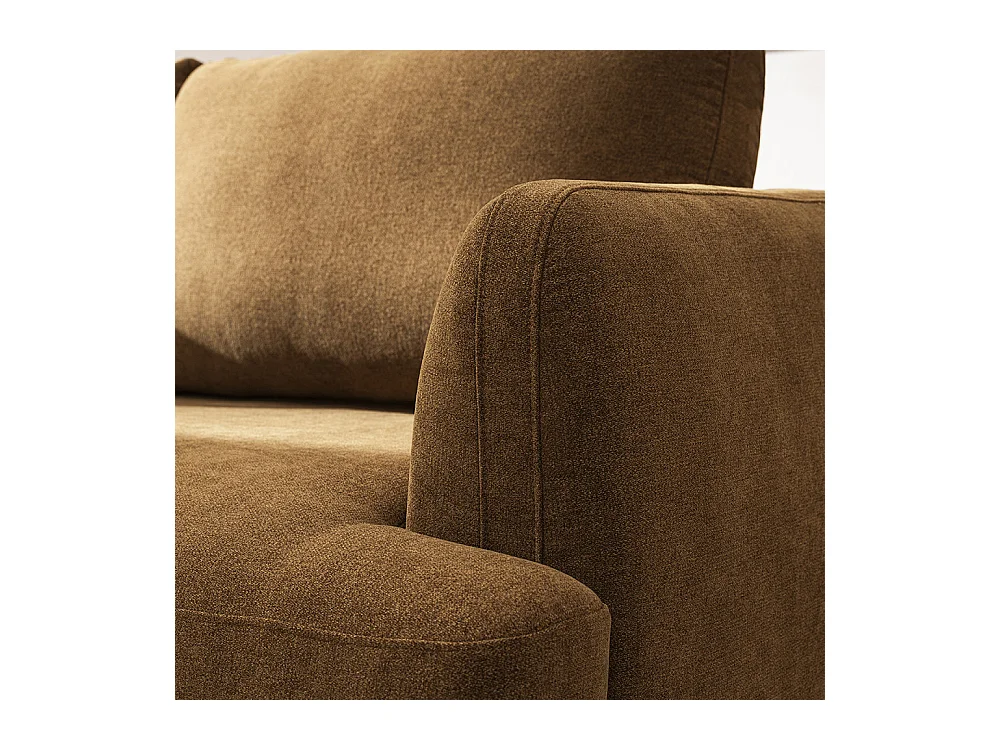 Kinna - Canapé droit 3 places en tissu et pieds en métal - Bronze