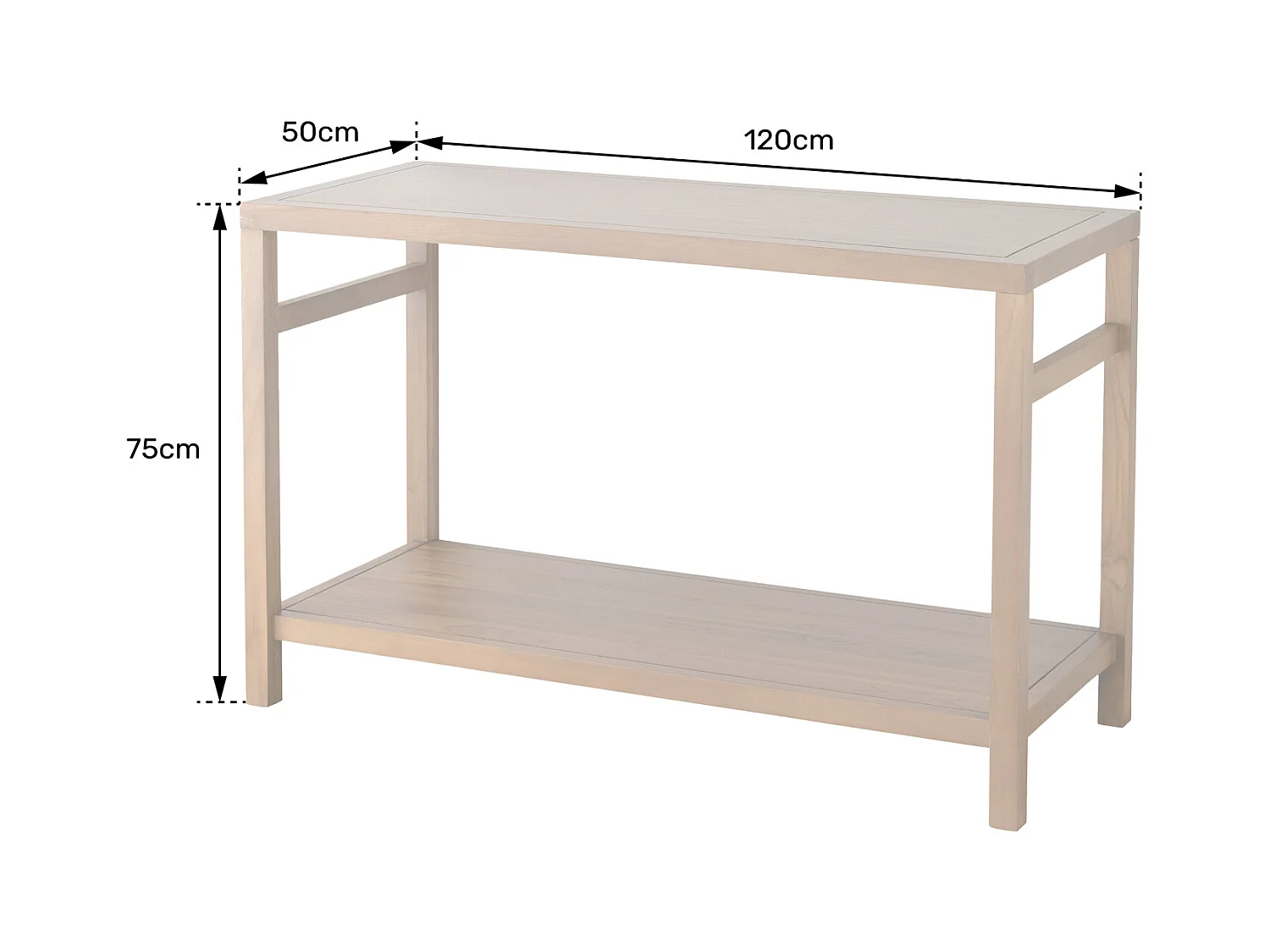 Meuble double vasque en teck massif 120cm DEWI - HAPPY GARDEN