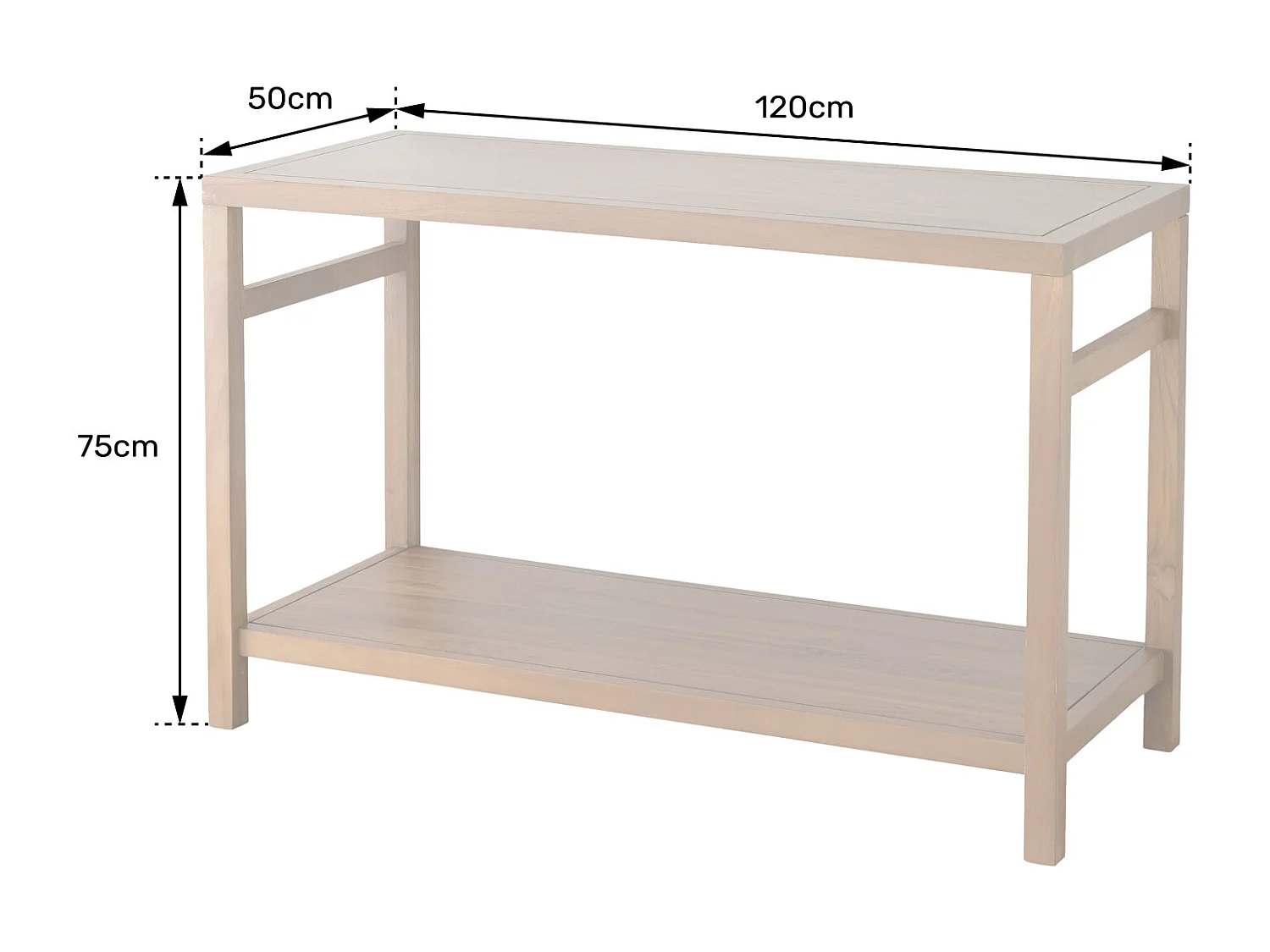 Meuble double vasque en teck massif 120cm DEWI - HAPPY GARDEN
