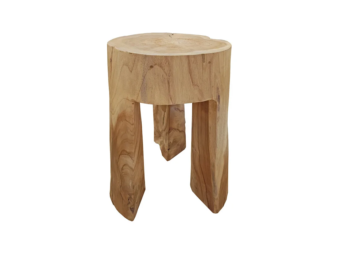 Table d'appoint 3 pieds en racine de bois de teck massif - EMORI
