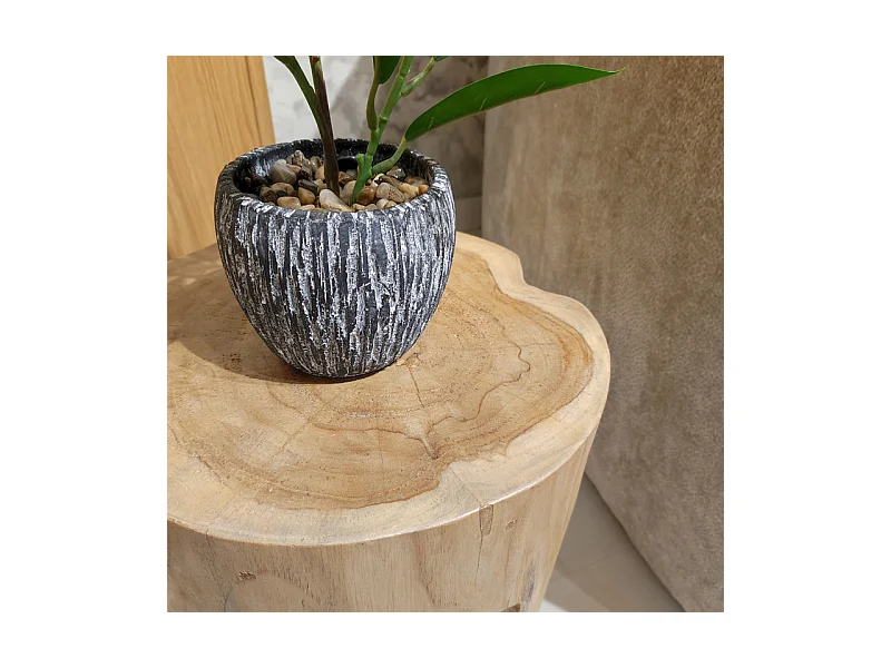 Table d'appoint 3 pieds en racine de bois de teck massif - EMORI