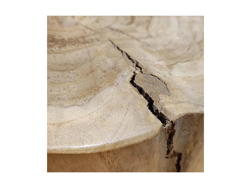 Table d'appoint 3 pieds en racine de bois de teck massif - EMORI