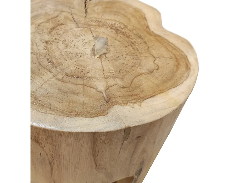 Table d'appoint 3 pieds en racine de bois de teck massif - EMORI