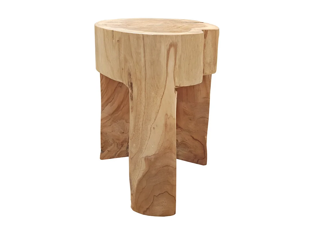 Table d'appoint 3 pieds en racine de bois de teck massif - EMORI