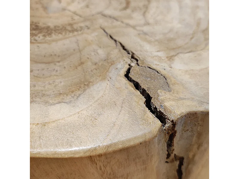 Table d'appoint 3 pieds en racine de bois de teck massif - EMORI