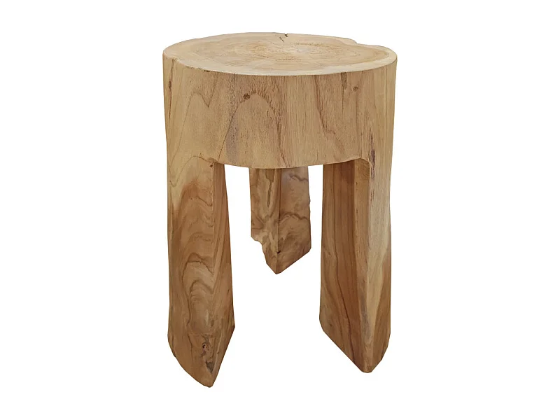 Table d'appoint 3 pieds en racine de bois de teck massif - EMORI