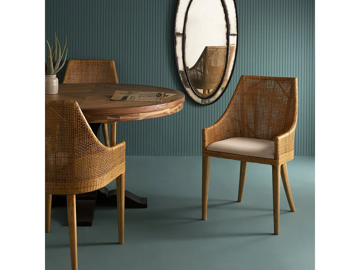 Chaise en rotin H 88cm - JULIE