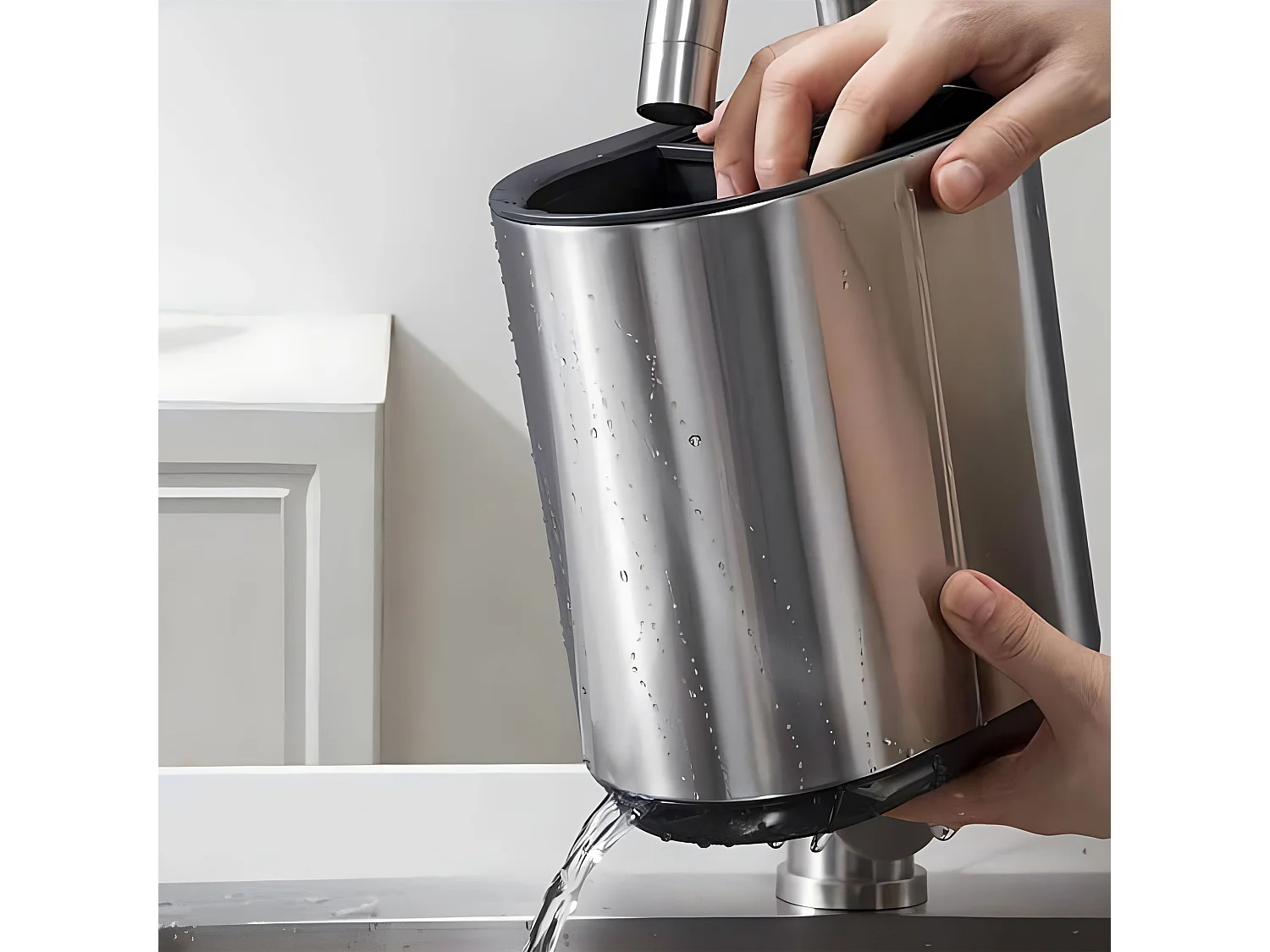 Menastyl - Porte Ustensile 18x11.5x19.5cm En Acier Inoxydable Et Plastique