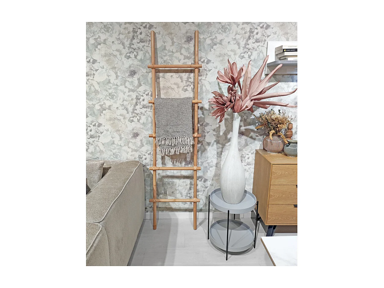 Echelle porte serviette 190 cm en rotin naturel - LIVIO