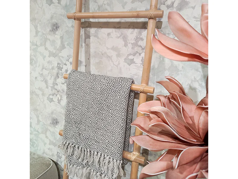 Echelle porte serviette 190 cm en rotin naturel - LIVIO