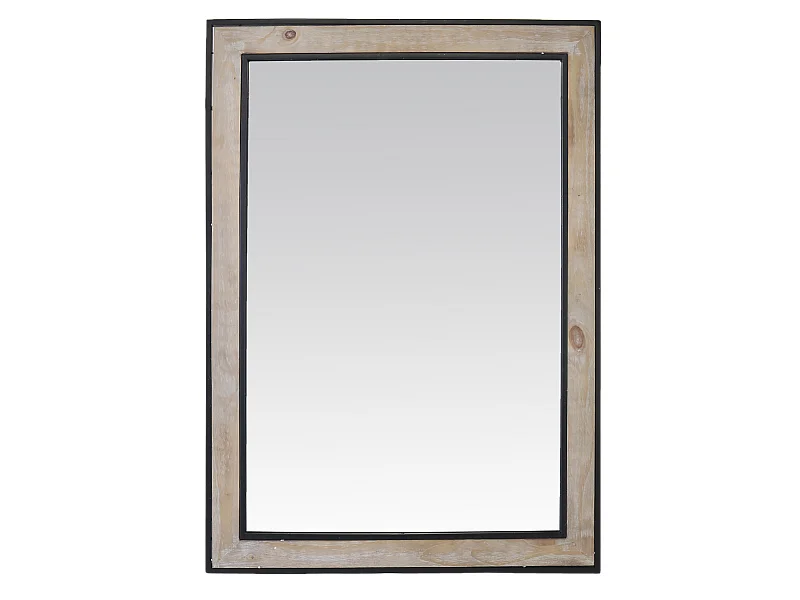 Miroir rectangle en bois et métal 73x103cm