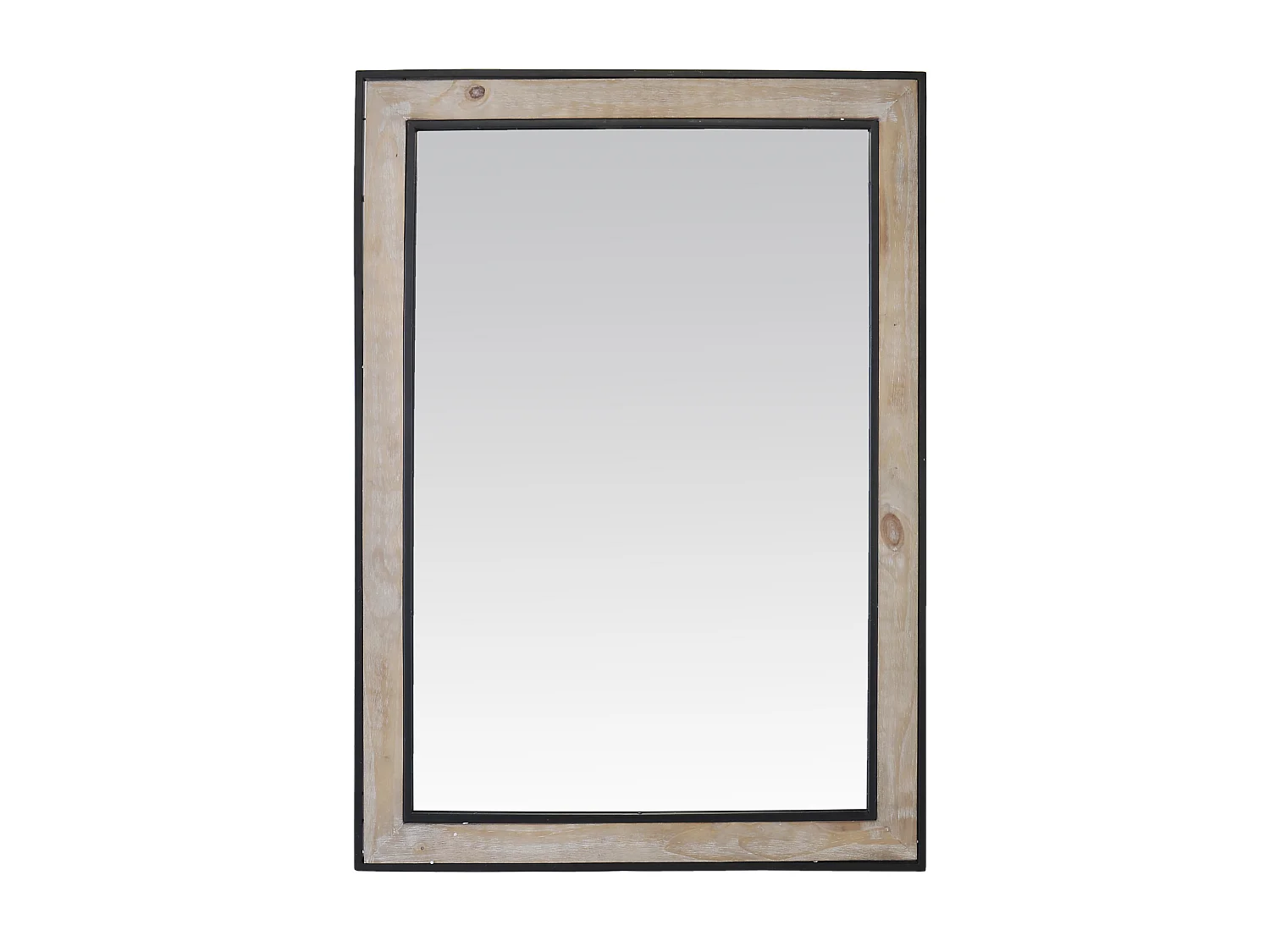Miroir rectangle en bois et métal 73x103cm