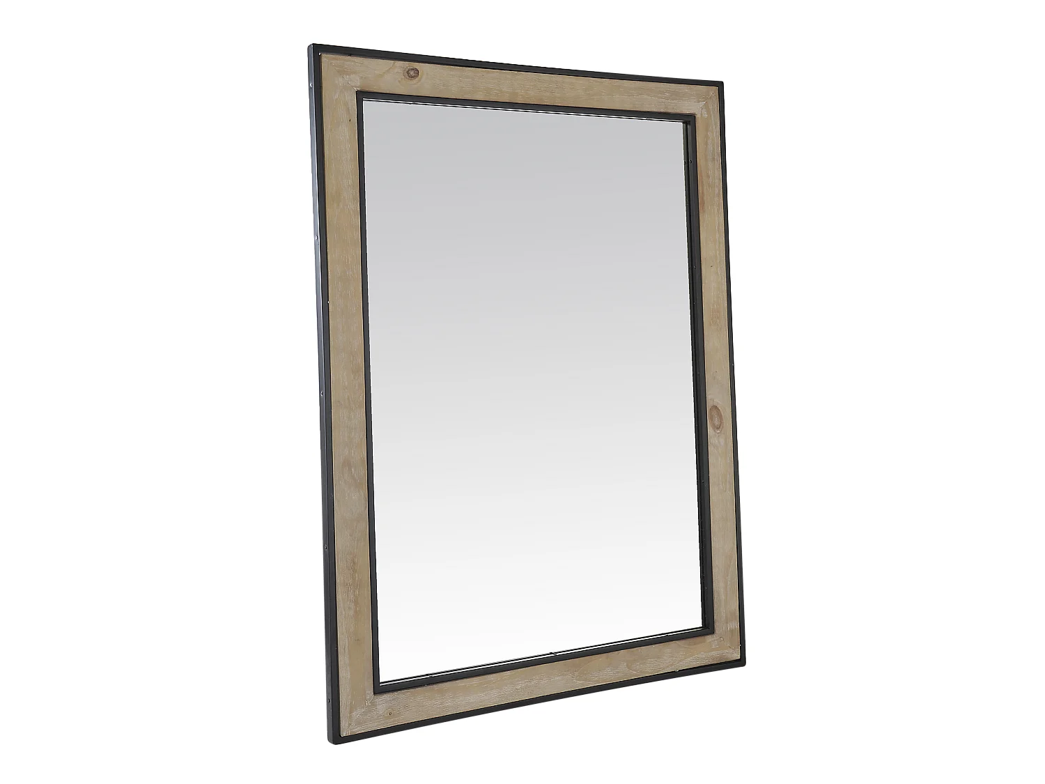 Miroir rectangle en bois et métal 73x103cm