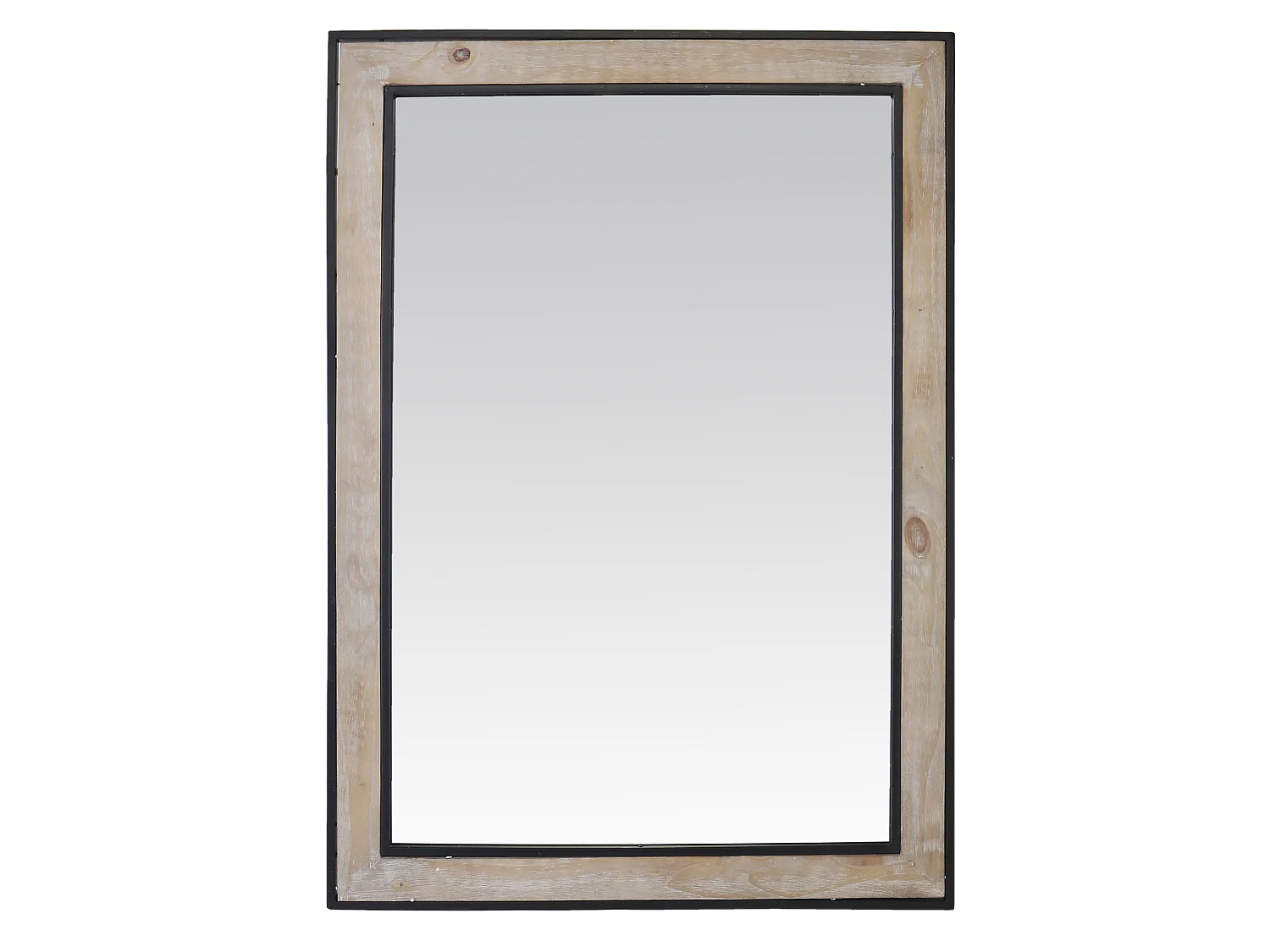 Miroir rectangle en bois et métal 73x103cm