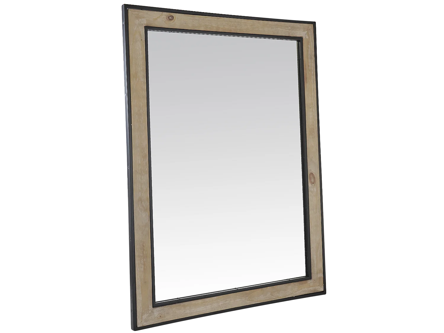 Miroir rectangle en bois et métal 73x103cm