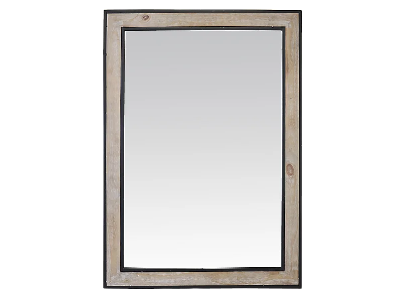 Miroir rectangle en bois et métal 73x103cm