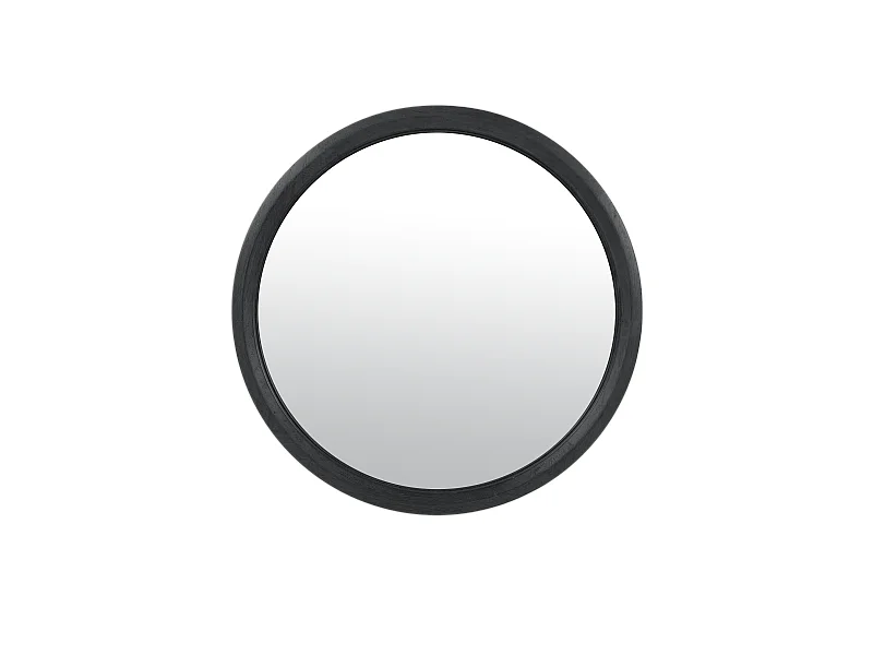 Miroir rond bois noir 42.5cm