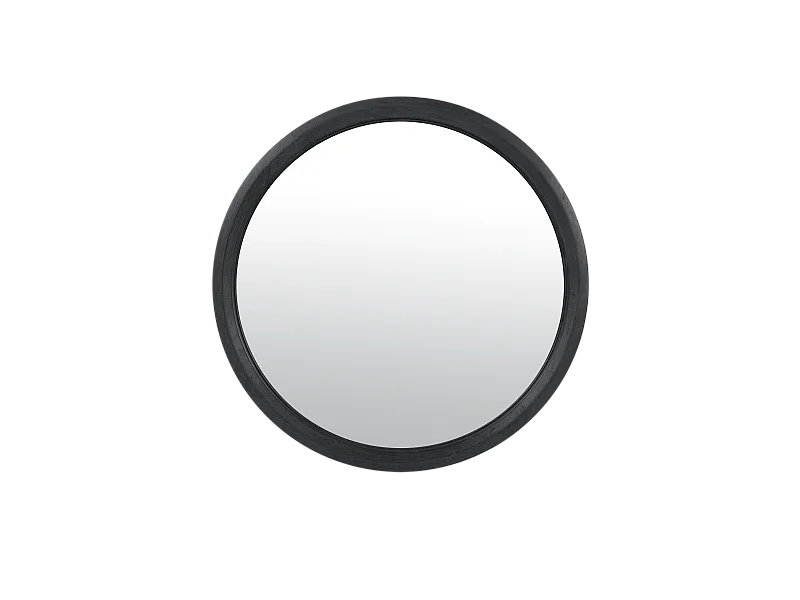 Miroir rond bois noir 42.5cm