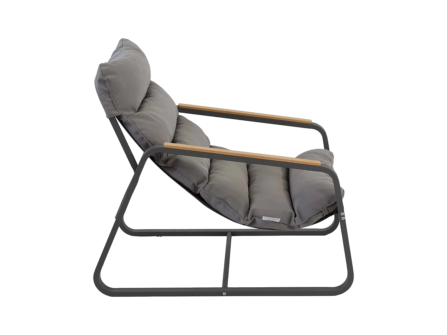 Fauteuil relax en acier et textilène avec repose-pieds gris