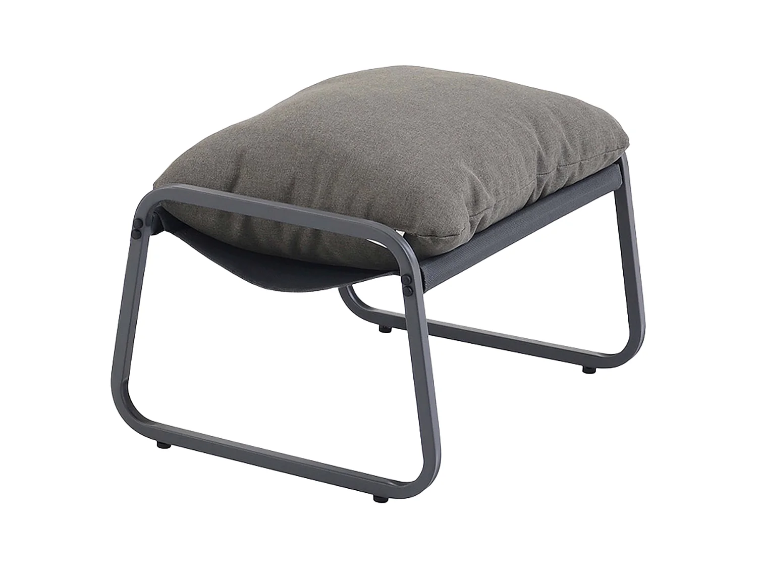 Fauteuil relax en acier et textilène avec repose-pieds gris