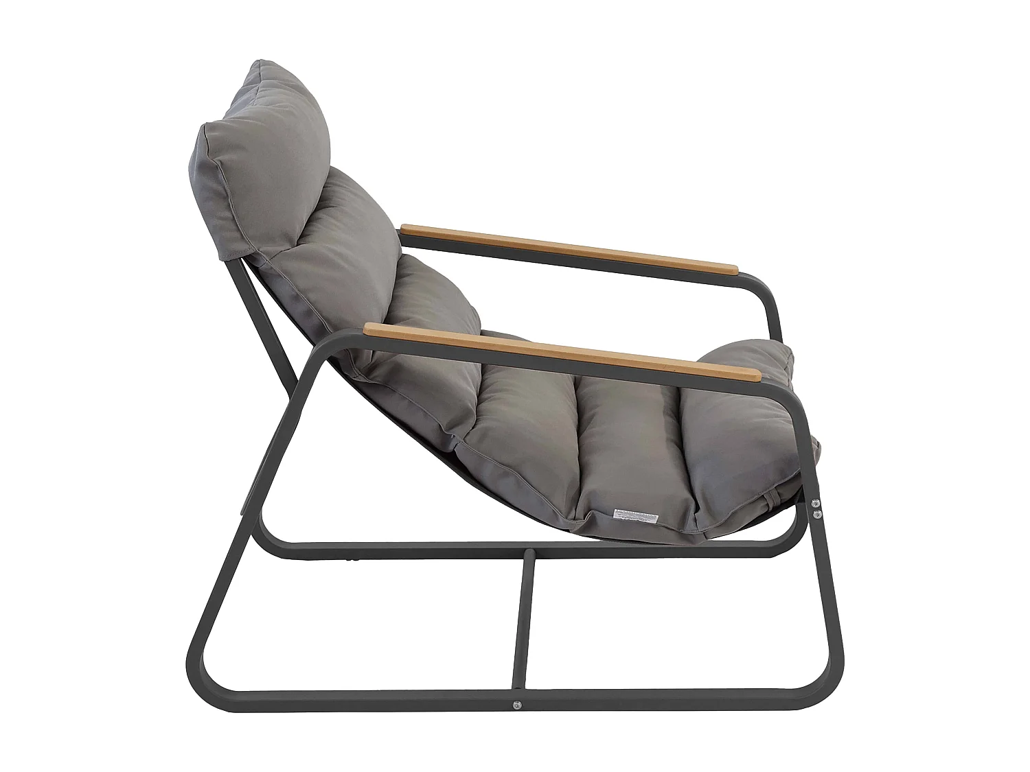 Fauteuil relax en acier et textilène avec repose-pieds gris
