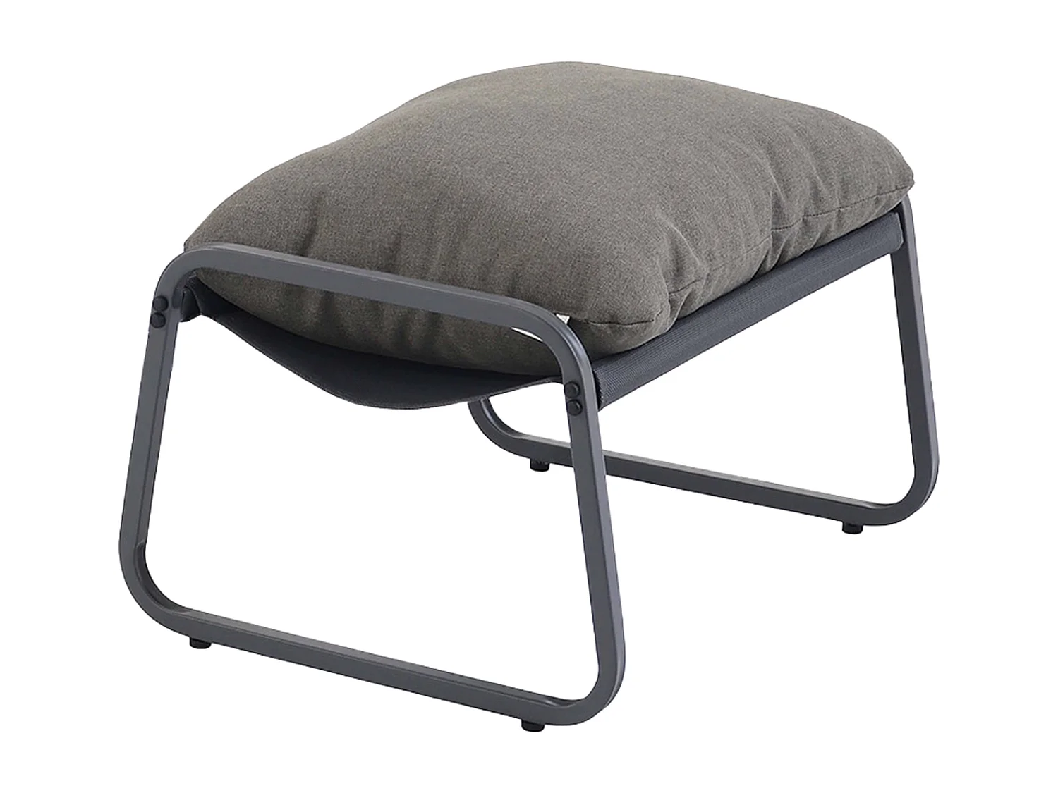 Fauteuil relax en acier et textilène avec repose-pieds gris