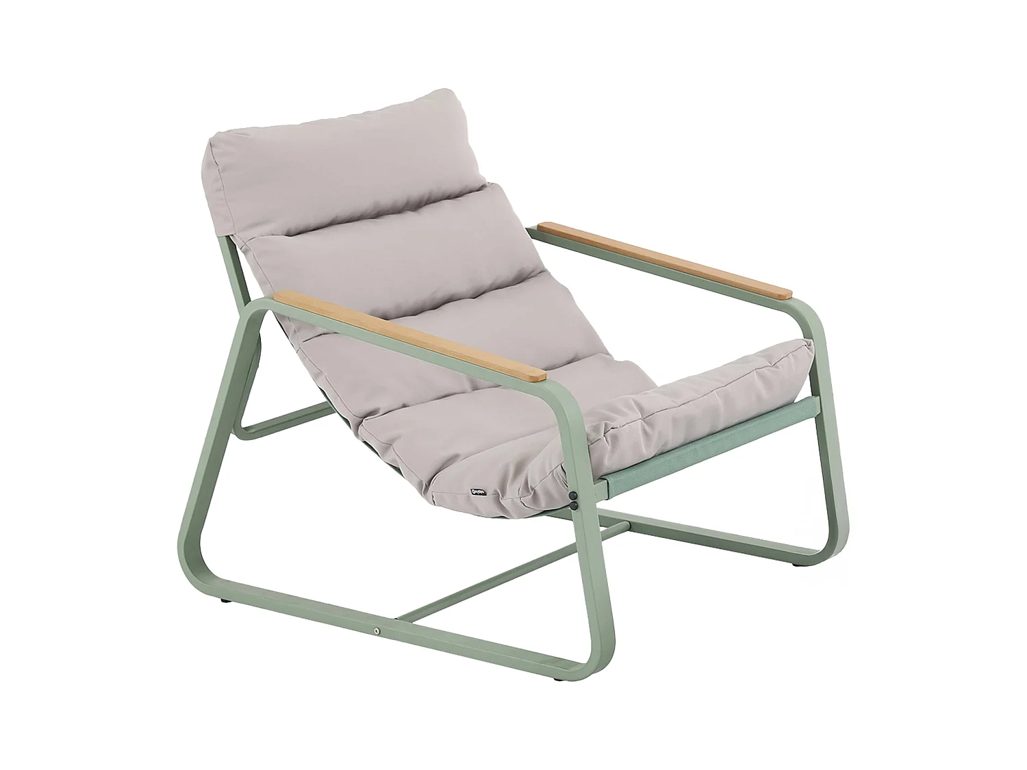 Fauteuil relax en acier et textilène avec repose-pieds vert cactus