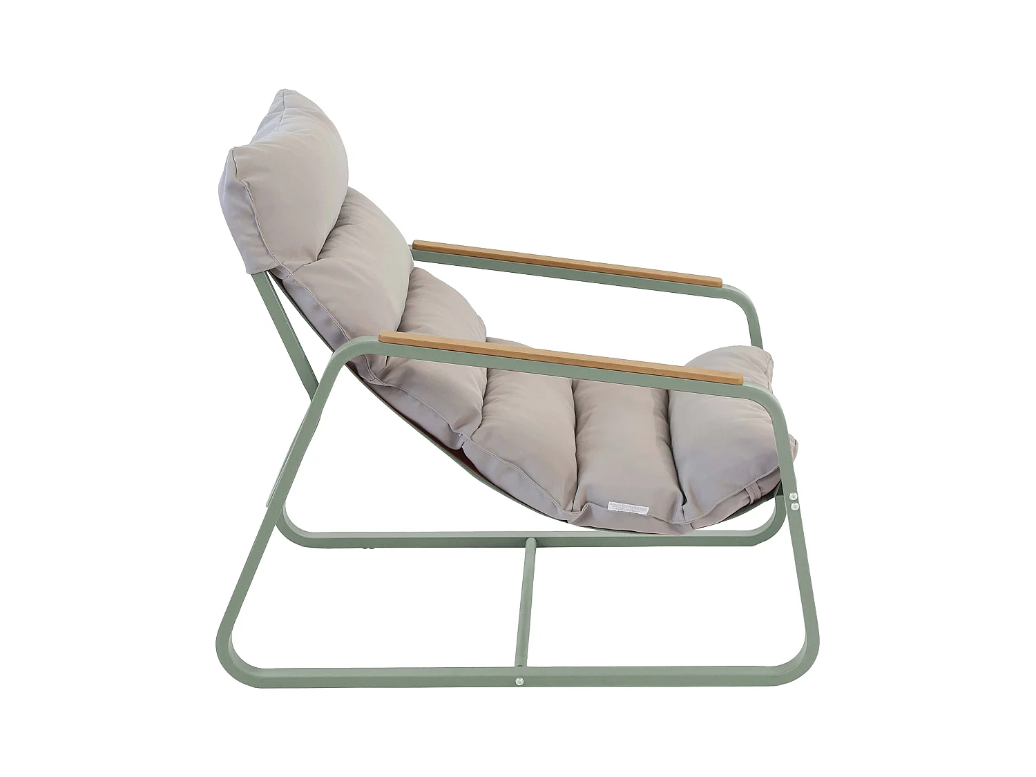 Fauteuil relax en acier et textilène avec repose-pieds vert cactus