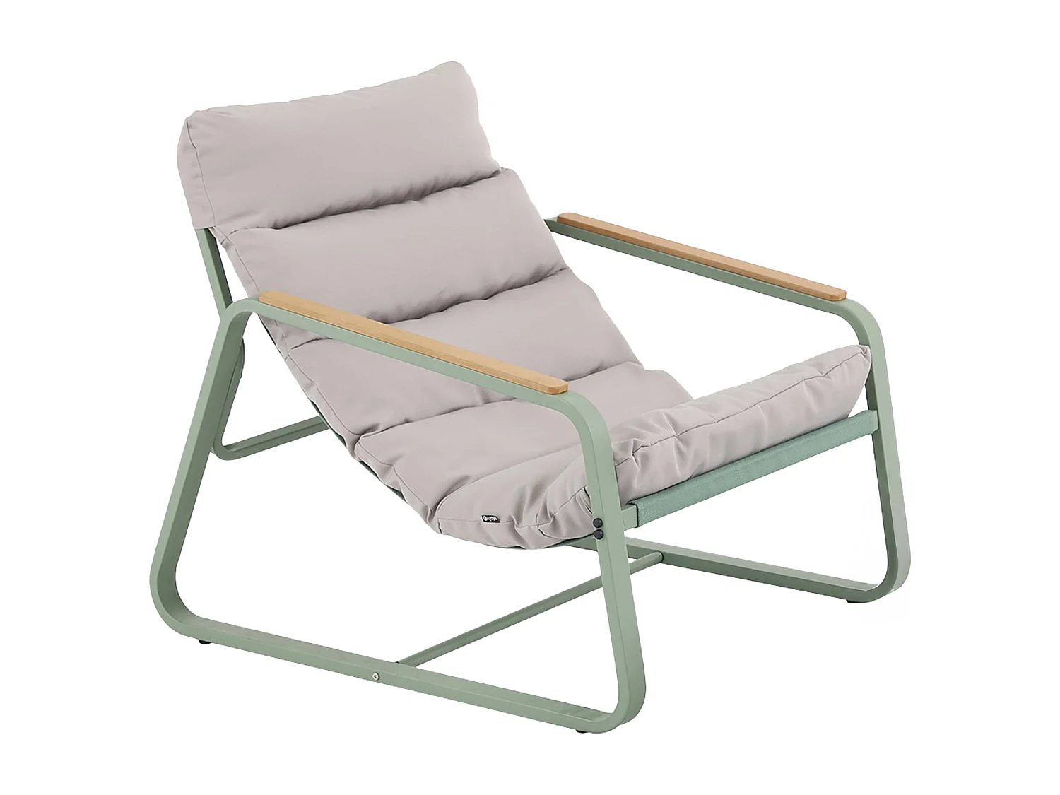 Fauteuil relax en acier et textilène avec repose-pieds vert cactus