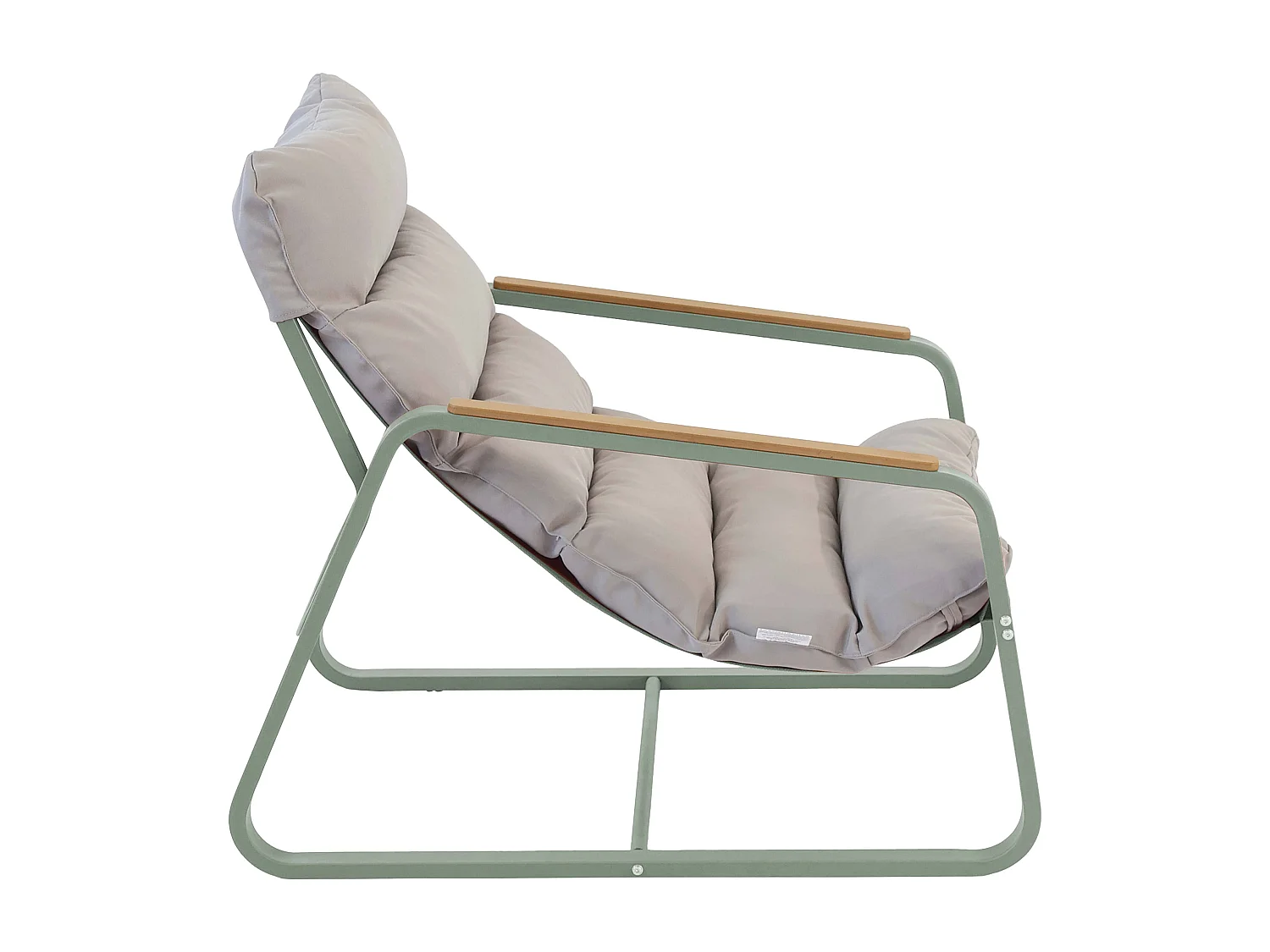 Fauteuil relax en acier et textilène avec repose-pieds vert cactus