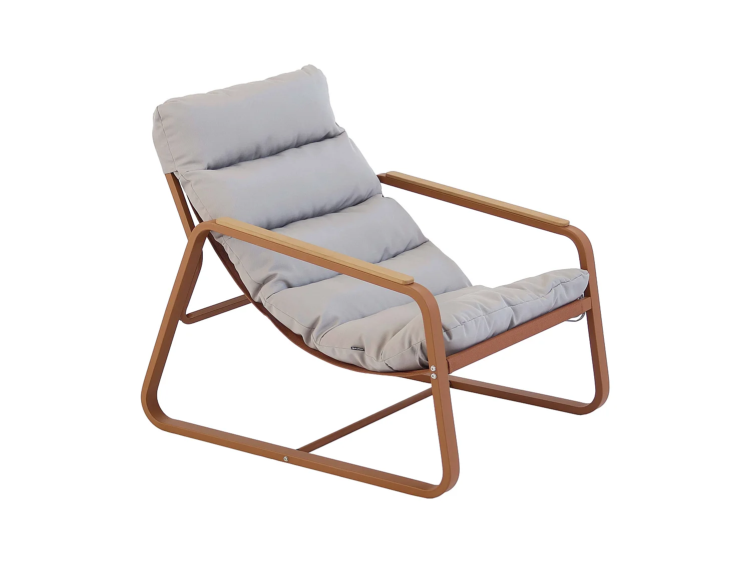 Fauteuil relax en acier et textilène avec repose-pieds terracotta