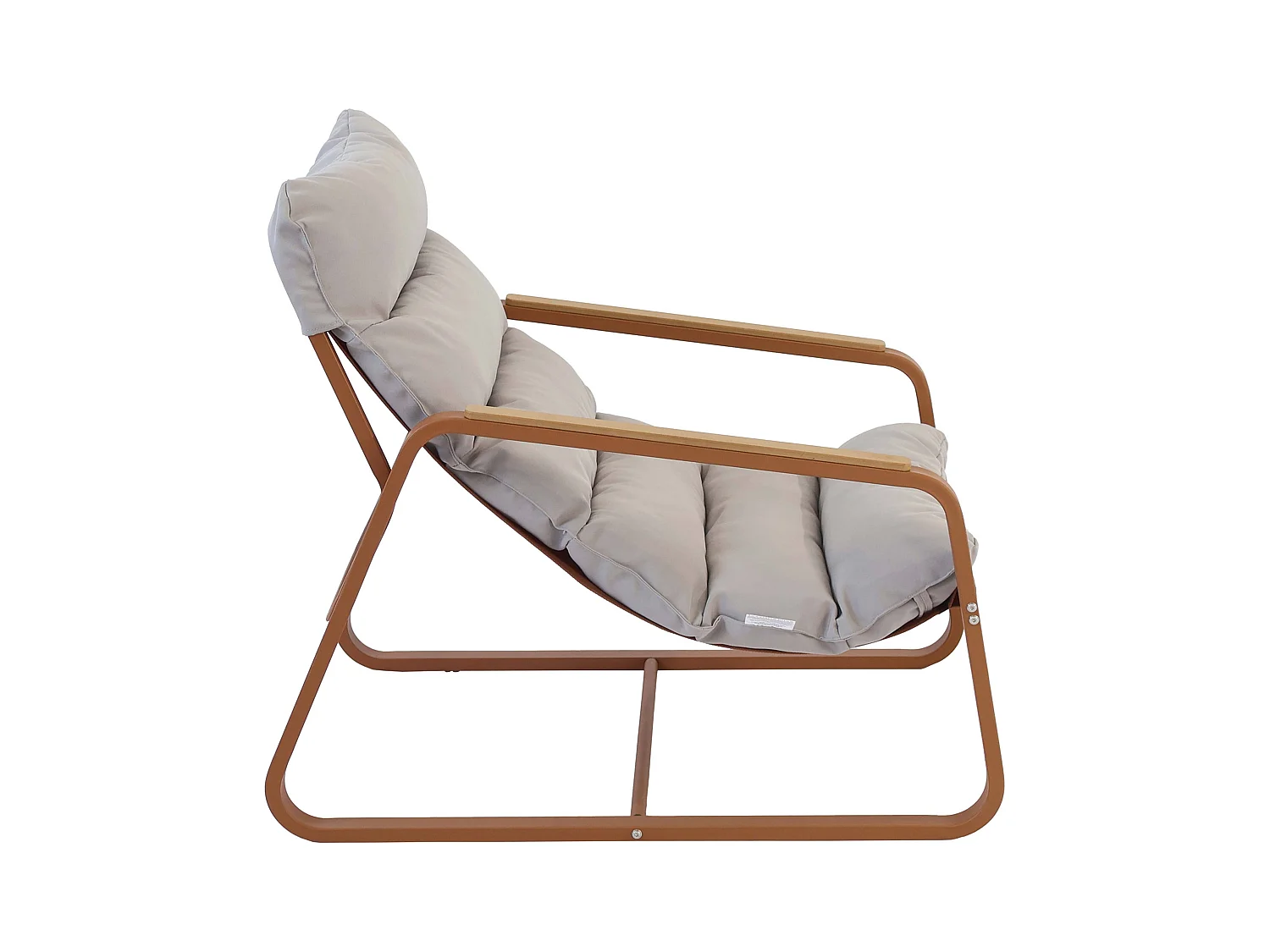 Fauteuil relax en acier et textilène avec repose-pieds terracotta