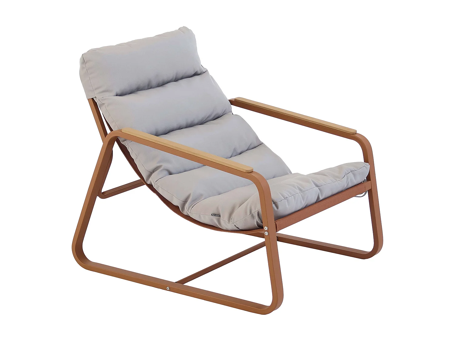 Fauteuil relax en acier et textilène avec repose-pieds terracotta