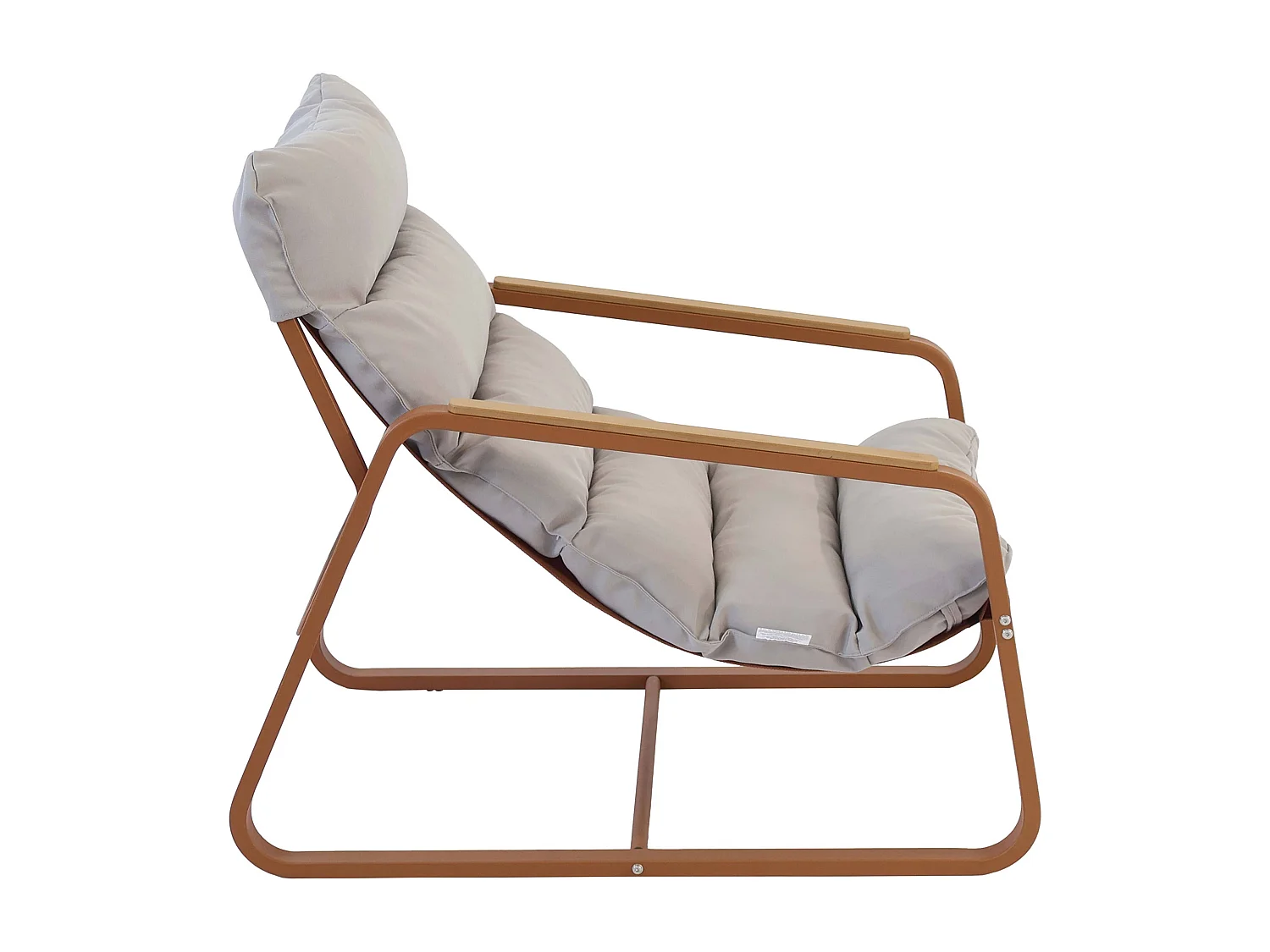 Fauteuil relax en acier et textilène avec repose-pieds terracotta