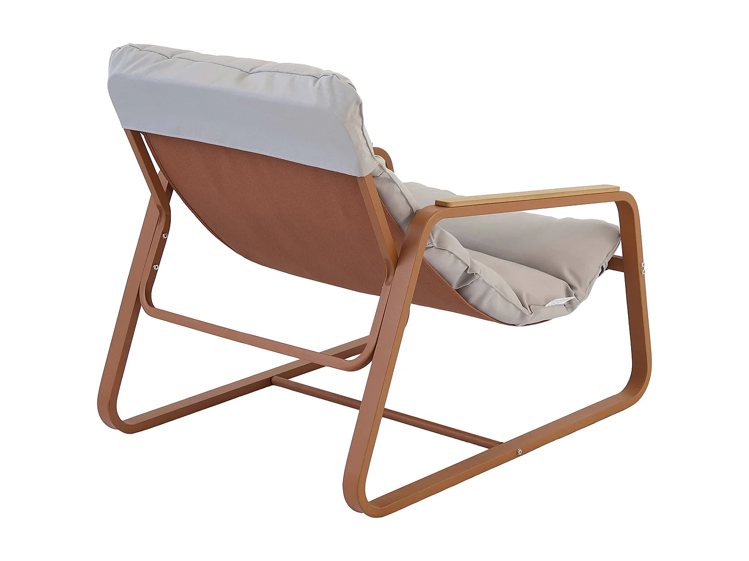 Fauteuil relax en acier et textilène avec repose-pieds terracotta