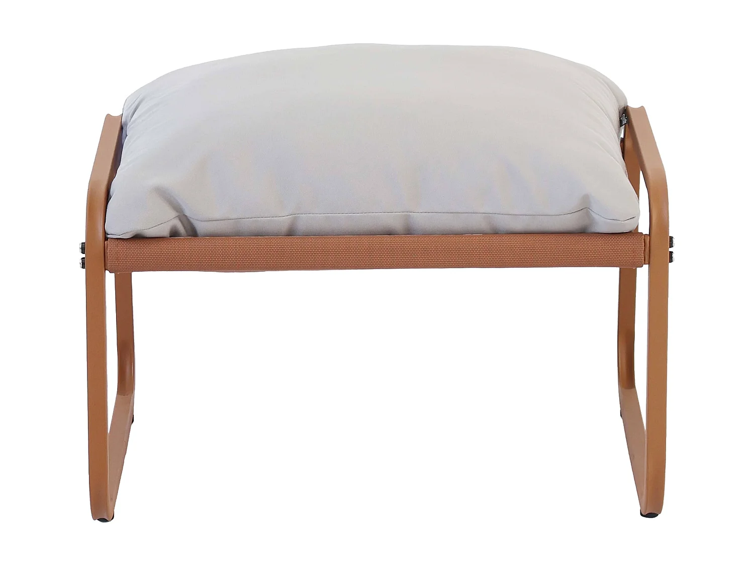 Fauteuil relax en acier et textilène avec repose-pieds terracotta