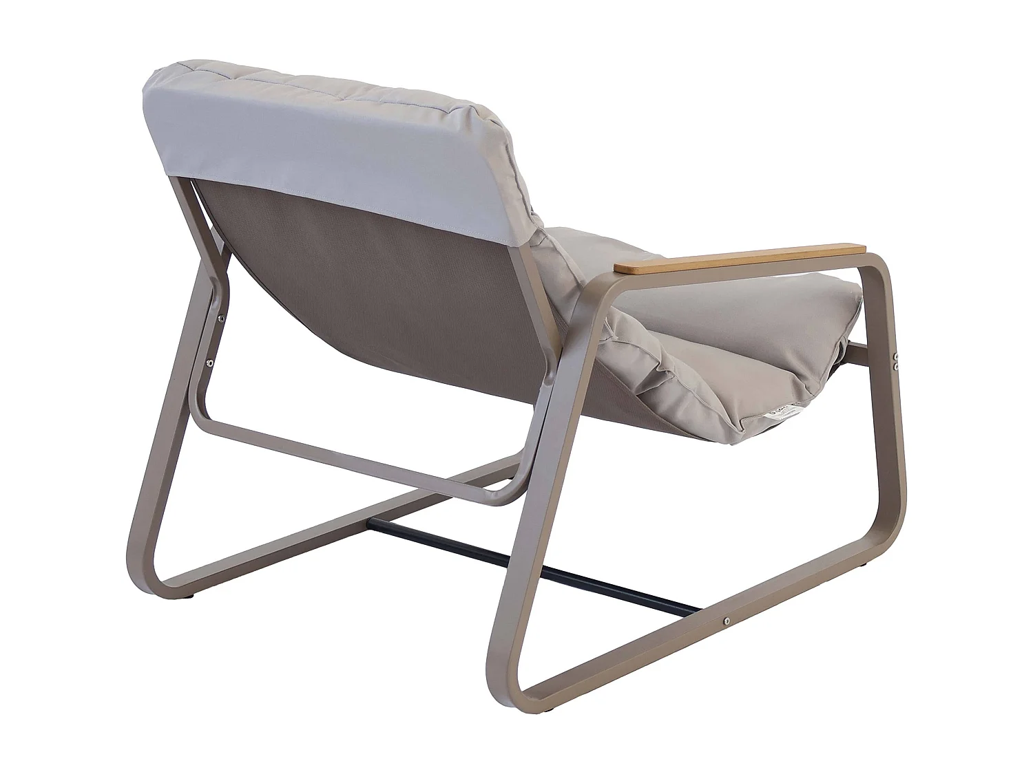 Fauteuil relax en acier et textilène avec repose-pieds taupe