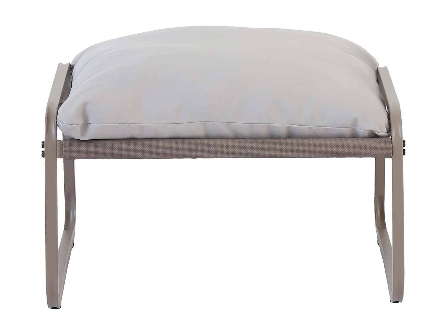 Fauteuil relax en acier et textilène avec repose-pieds taupe