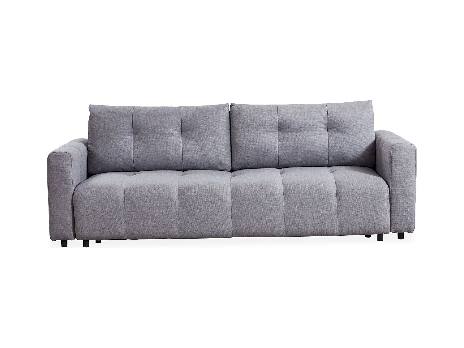 Divano letto 3 posti Stylian Tessuto Grigio chiaro