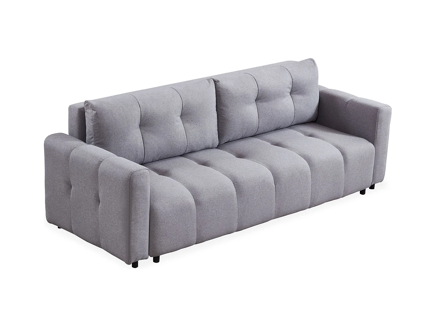 Divano letto 3 posti Stylian Tessuto Grigio chiaro