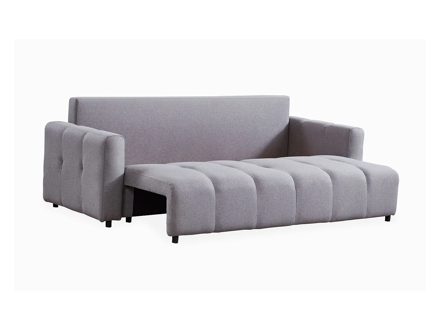 Divano letto 3 posti Stylian Tessuto Grigio chiaro