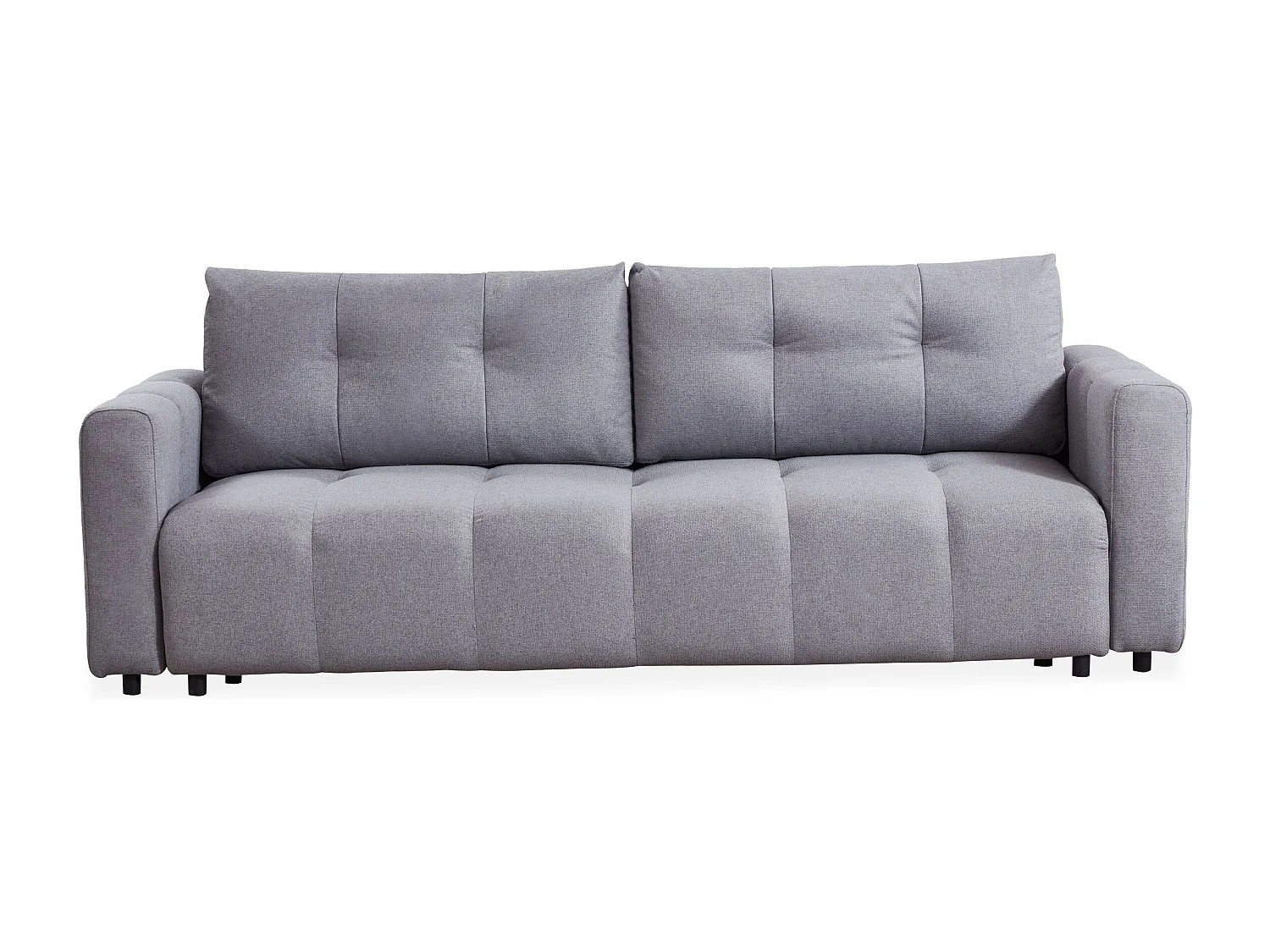 Schlafsofa Stylian 3-Sitzer Stoff Hellgrau Modern aus Massivholz - Bequem und Langlebig