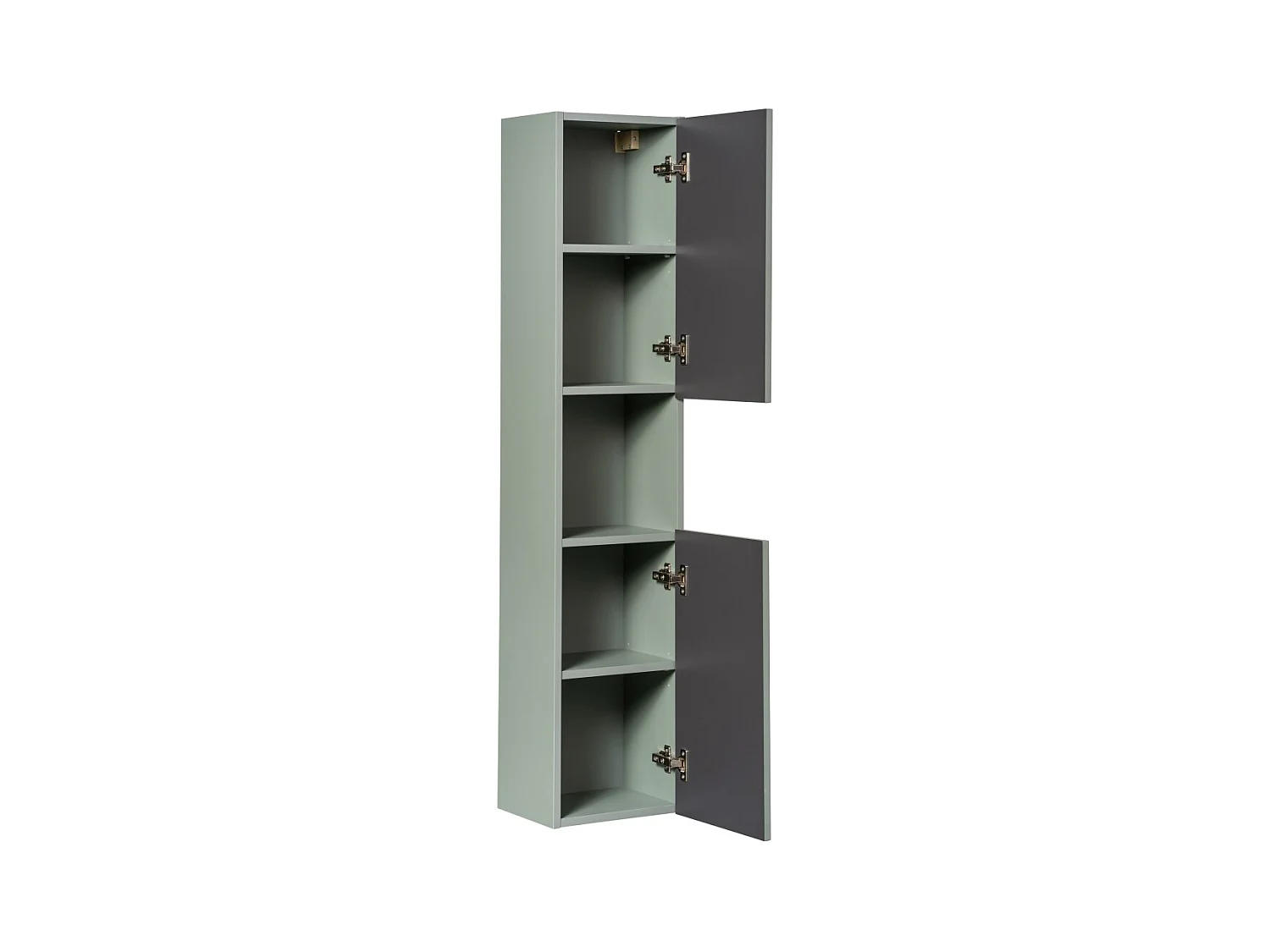 Coluna para banheiro ELVINA – 2 portas – H140 cm – Cor verde sálvia pastel – Móvel suspenso