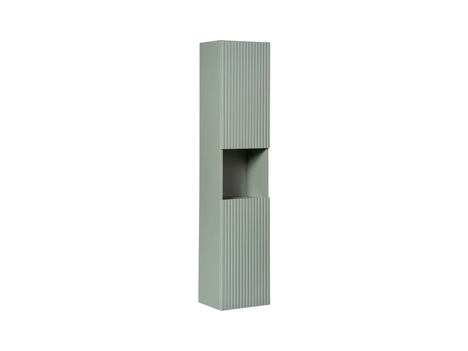 Colonne salle de bain ELVINA – 2 portes – H140 cm – Coloris vert sauge pastel – Meuble suspendu