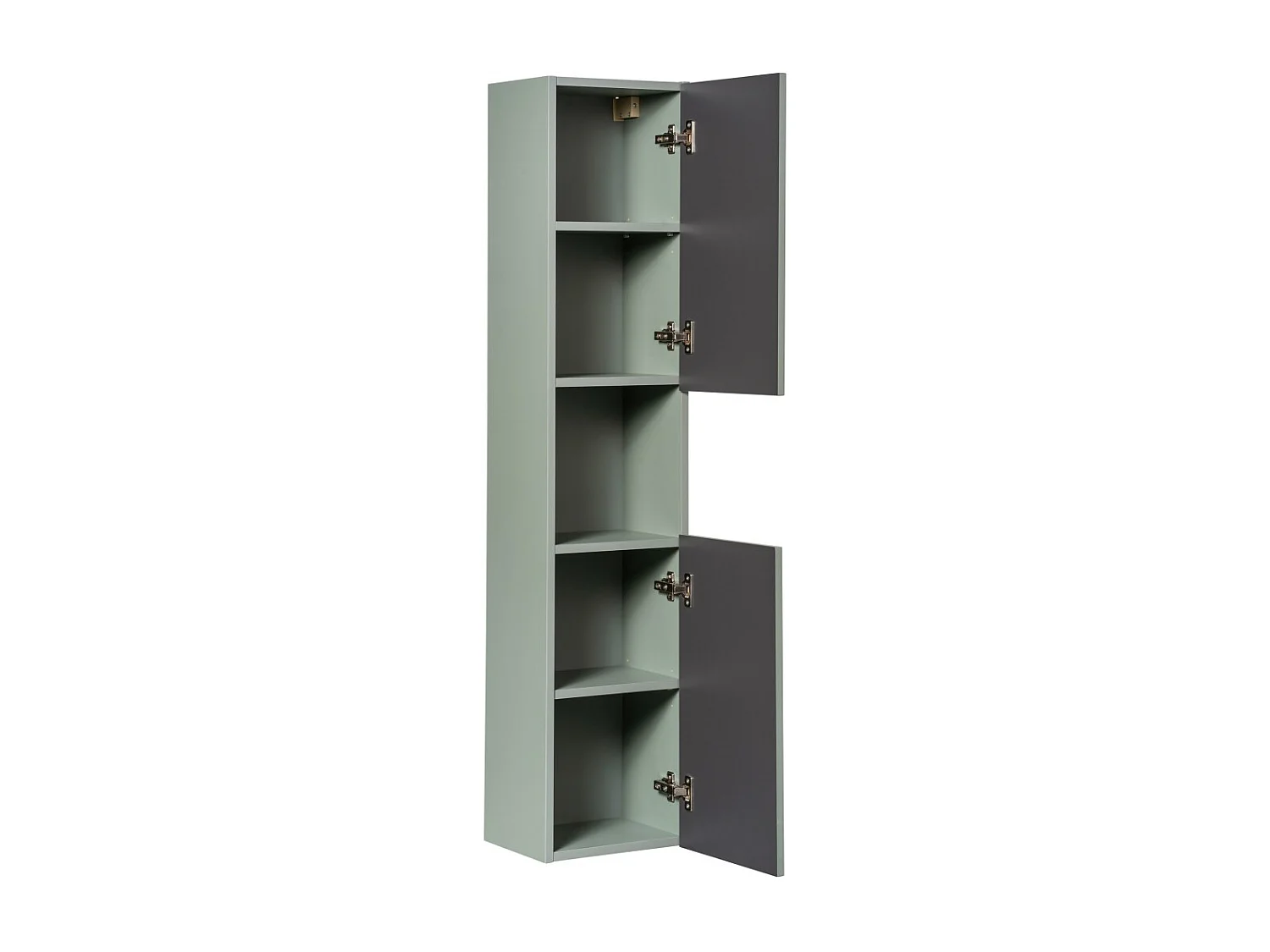 Colonne salle de bain ELVINA – 2 portes – H140 cm – Coloris vert sauge pastel – Meuble suspendu