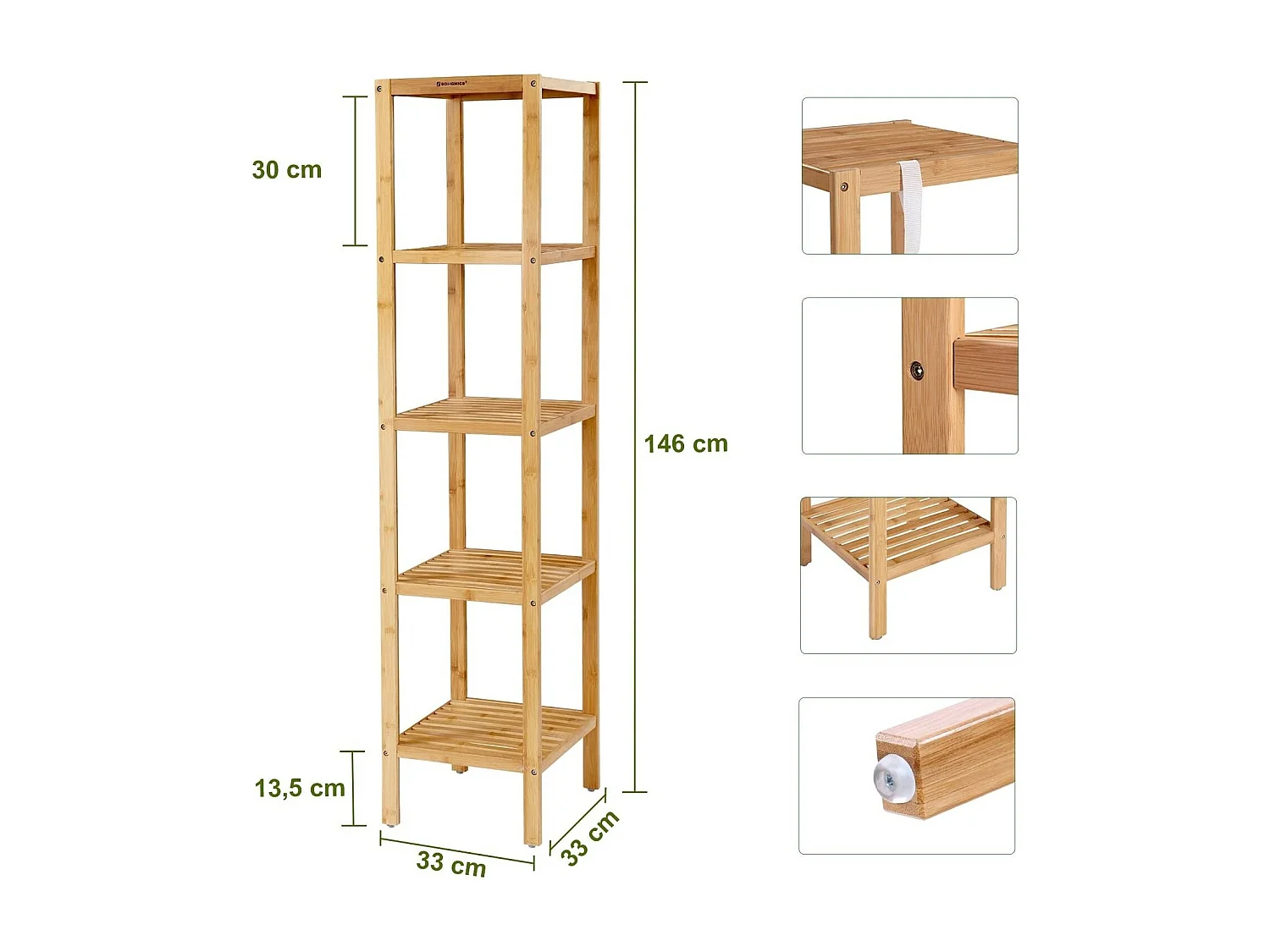 Bobbel Home - Badkamerrek - 5 verdiepingen - Staand - Bamboe