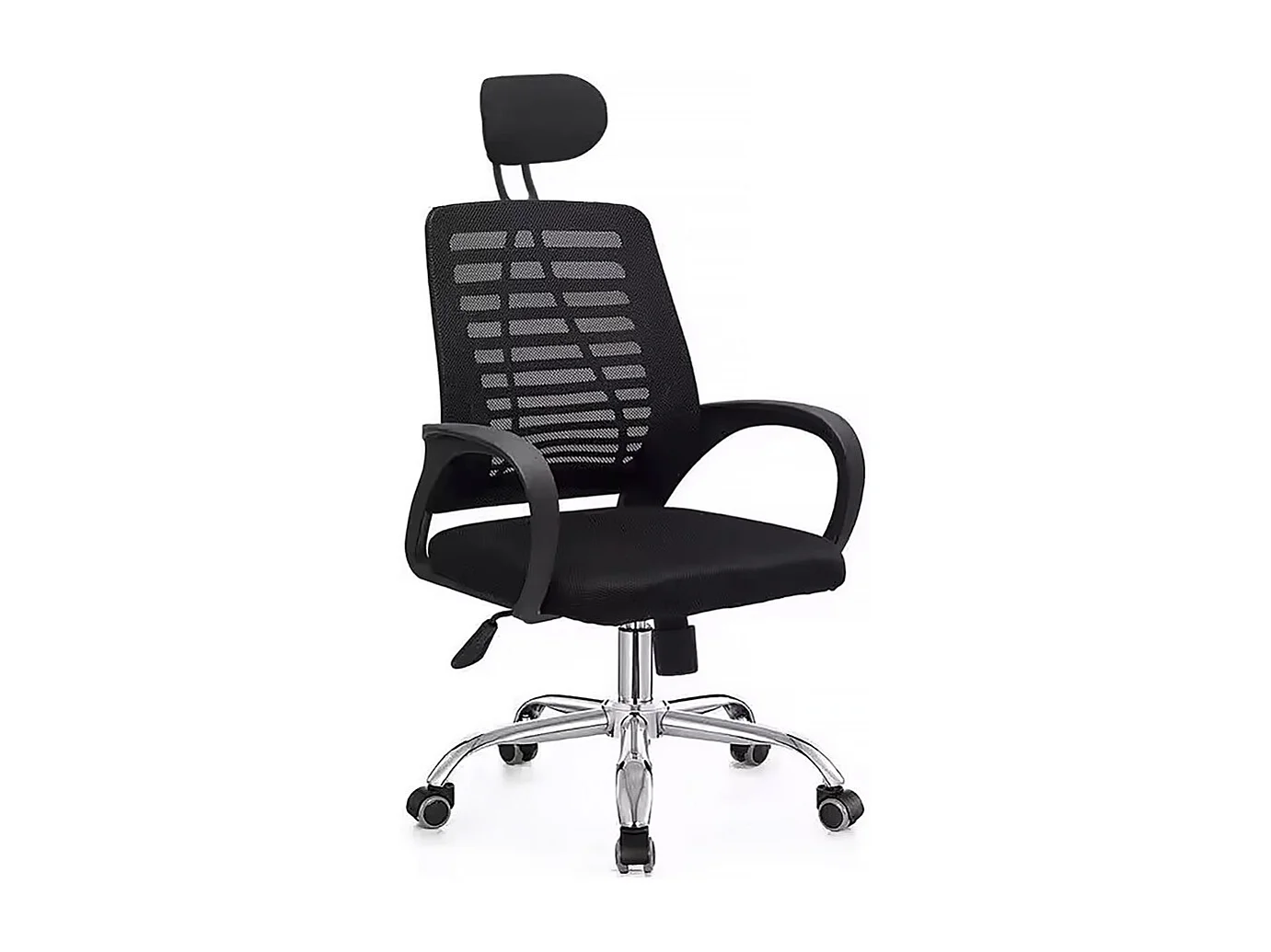 Chaise de bureau ergonomique réglable en hauteur avec appuie tête "Sébastien" - Noir