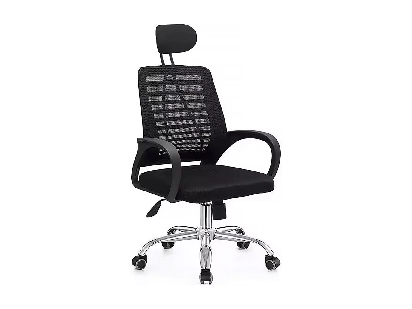 Sedia da ufficio ergonomica regolabile in altezza "Sébastien" con poggiatesta - Nero